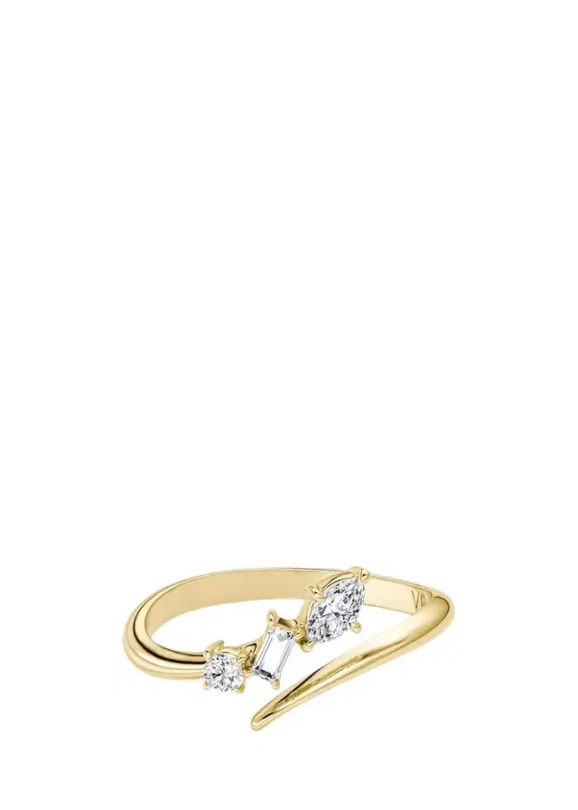 VRAI 14K Yellow Gold Lab-Grown Diamond Orion Bypass Ring, 0.19tcw