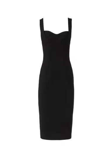 Costarellos Avera Sculpted Crepe Sleeveless Midi Dress | Thumbnail 1