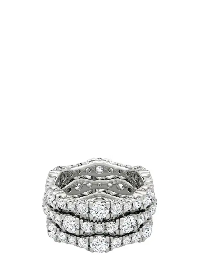 VRAI 14K White Gold Lab-Grown Diamond Multi-Row Ring