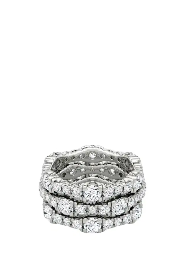 VRAI 14K White Gold Lab-Grown Diamond Multi-Row Ring