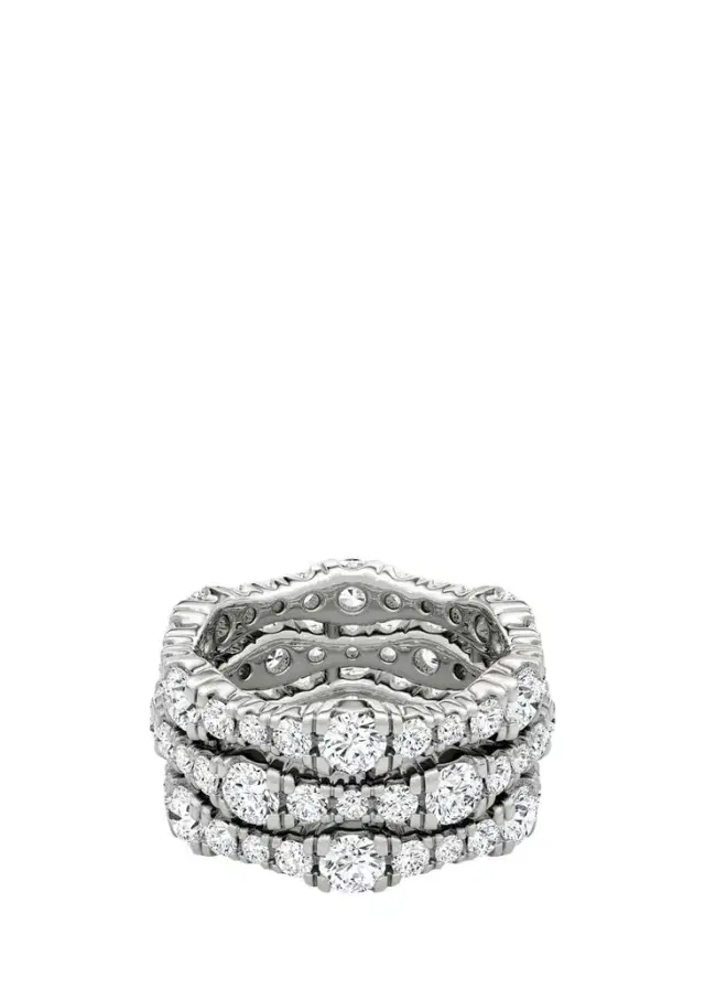 VRAI 14K White Gold Lab-Grown Diamond Multi-Row Ring