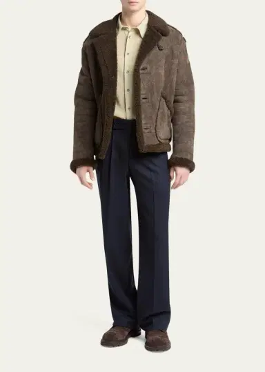 Giorgio Armani Men's Shearling-Trimmed Jacket | Thumbnail 2