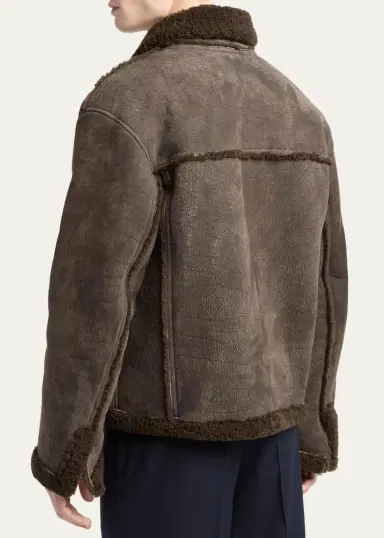 Giorgio Armani Men's Shearling-Trimmed Jacket | Thumbnail 3