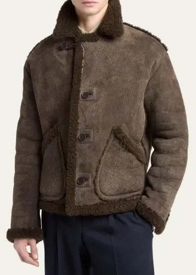 Giorgio Armani Men's Shearling-Trimmed Jacket | Thumbnail 4