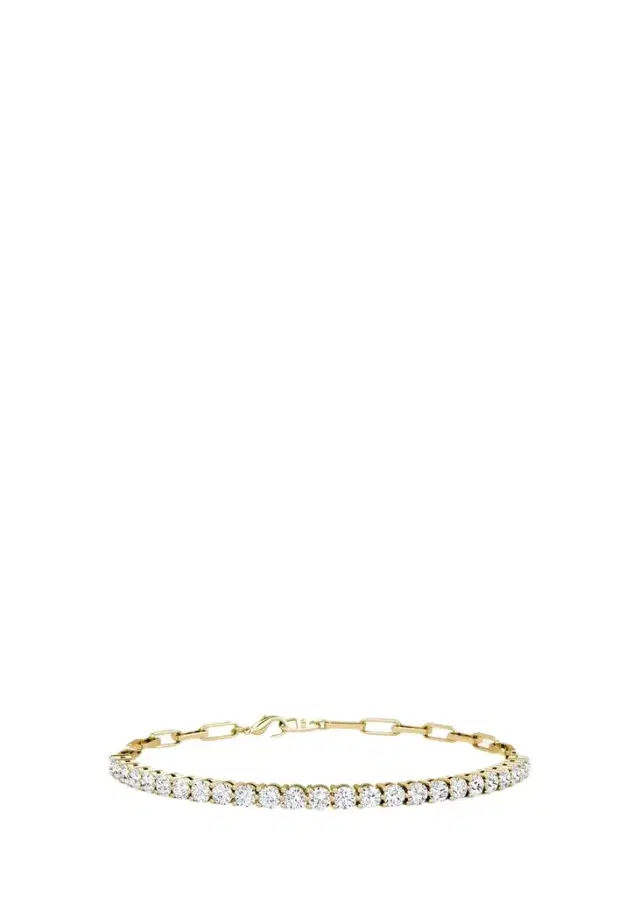 VRAI 14K Yellow Gold Lab-Grown Diamond Paperclip Bracelet, 2.4tcw