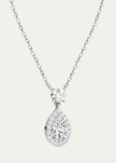 VRAI 14K White Gold Lab-Grown Diamond Single Pear Pendant Necklace | Thumbnail 3