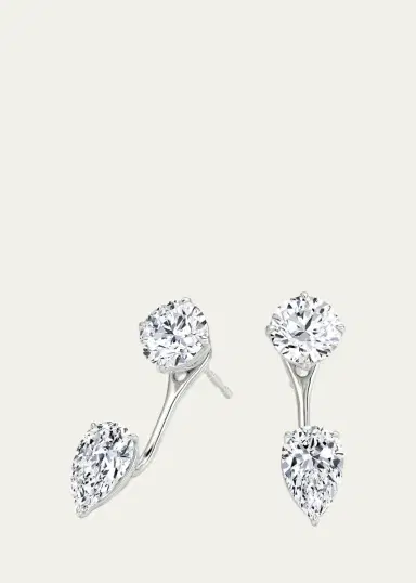 VRAI 14K White Gold Lab-Grown Diamond Solitaire Studs with Earring Jackets | Thumbnail 3