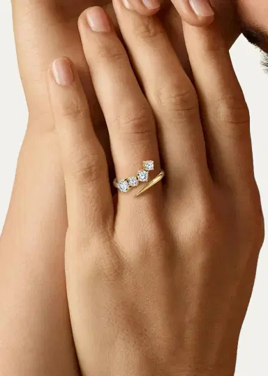 VRAI 14K Yellow Gold Lab-Grown Diamond Cosmos Ring, Size 6 | Thumbnail 2