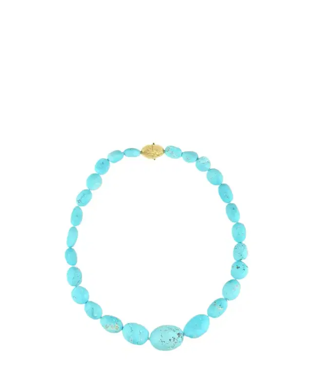 Paul Morelli 18K Yellow Gold Graduated Turquoise Necklace
