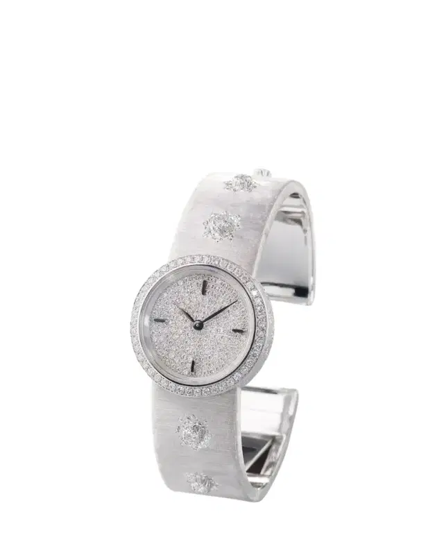 Buccellati Macri Classica Diams Diams 18K White Gold Watch with Diamonds, 24mm