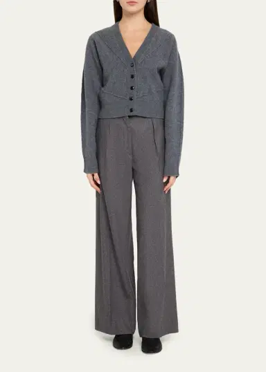 Jason Wu Collection Sculptural Merino Wool Crop V-Neck Cardigan | Thumbnail 2