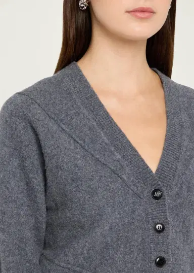Jason Wu Collection Sculptural Merino Wool Crop V-Neck Cardigan | Thumbnail 5