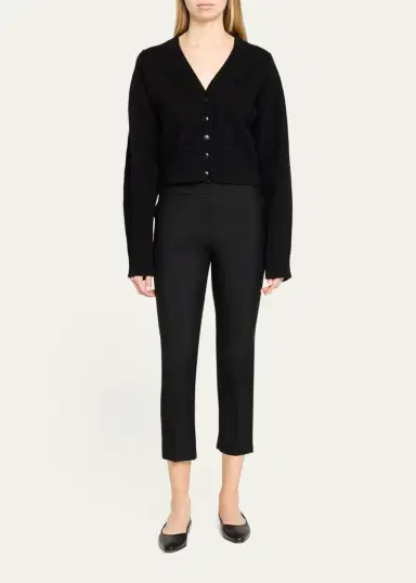 Jason Wu Collection Sculptural Merino Wool Crop V-Neck Cardigan | Thumbnail 6
