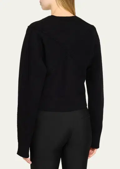 Jason Wu Collection Sculptural Merino Wool Crop V-Neck Cardigan | Thumbnail 7