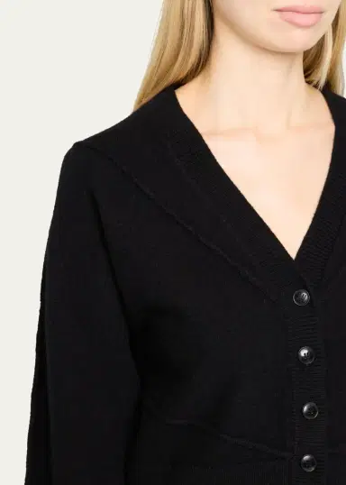 Jason Wu Collection Sculptural Merino Wool Crop V-Neck Cardigan | Thumbnail 9