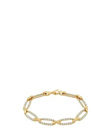 Lizzie Mandler Fine Jewelry Love Knot 18K Yellow Gold Diamond Pave Flat Link Bracelet | Thumbnail 1 Lizzie Mandler Fine Jewelry Love Knot 18K Yellow Gold Diamond Pave Flat Link Bracelet | Thumbnail 1