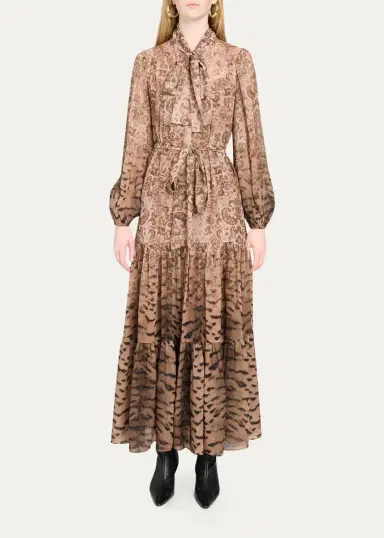 Kobi Halperin Oak Tiered Mixed-Print Maxi Dress | Thumbnail 2
