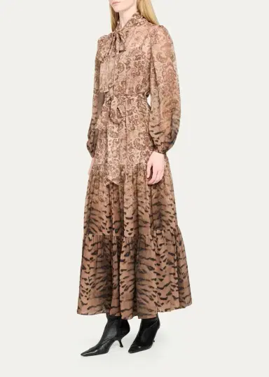 Kobi Halperin Oak Tiered Mixed-Print Maxi Dress | Thumbnail 4