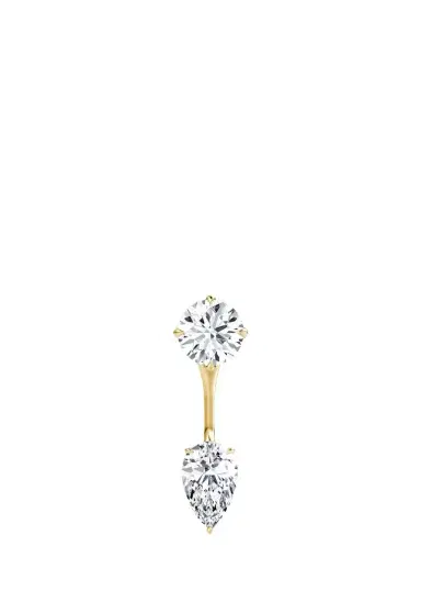 VRAI 14K Yellow Gold Lab-Grown Diamond Solitaire Studs with Earring Jackets | Thumbnail 1