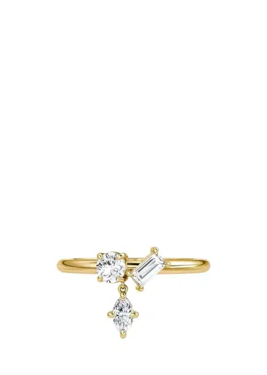VRAI 14K Yellow Gold Lab-Grown Diamond Falling Star Ring | Thumbnail 1