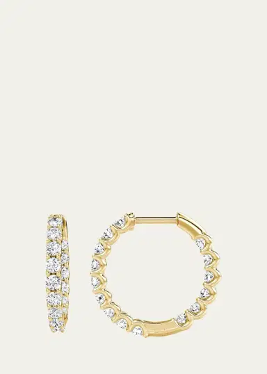 VRAI 14K Yellow Gold Lab-Grown Diamond Eternity Hoop Earrings | Thumbnail 2