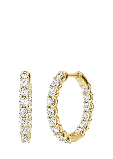 VRAI 14K Yellow Gold Lab-Grown Diamond Eternity Hoop Earrings | Thumbnail 1