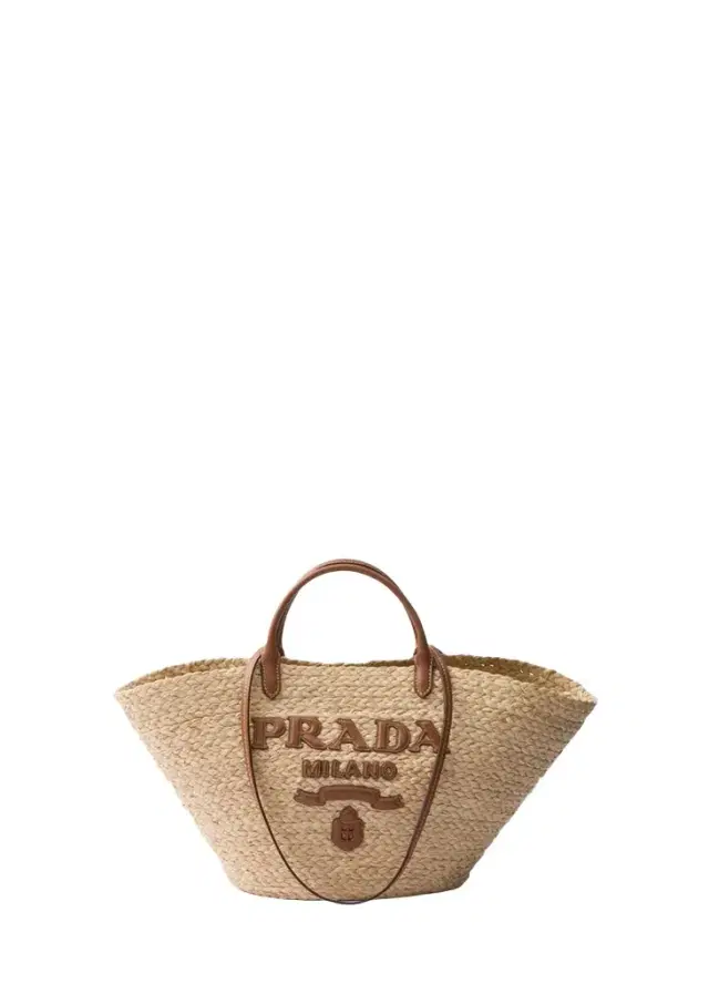 Prada Logo Rafia Tote Bag