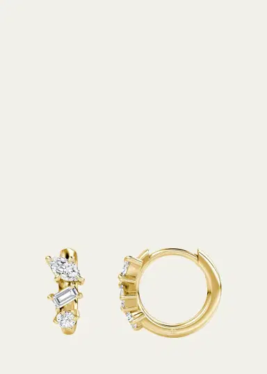 VRAI 14K Yellow Gold Lab-Grown Diamond Orion Huggie Earrings | Thumbnail 2
