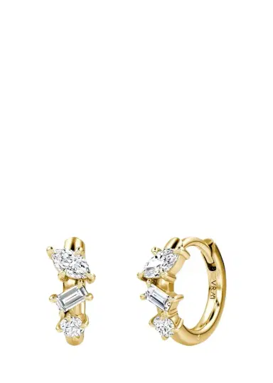 VRAI 14K Yellow Gold Lab-Grown Diamond Orion Huggie Earrings | Thumbnail 1