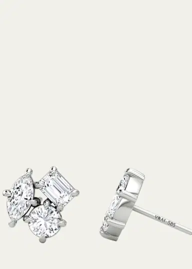 VRAI 14K White Gold Lab-Grown Diamond Constellation Stud Earrings | Thumbnail 3