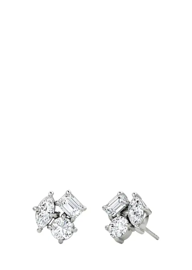 VRAI 14K White Gold Lab-Grown Diamond Constellation Stud Earrings