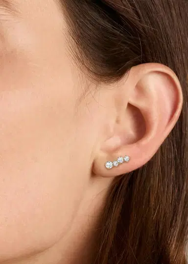 VRAI 14K Yellow Gold Lab-Grown Diamond Cosmos Stud Earrings | Thumbnail 2