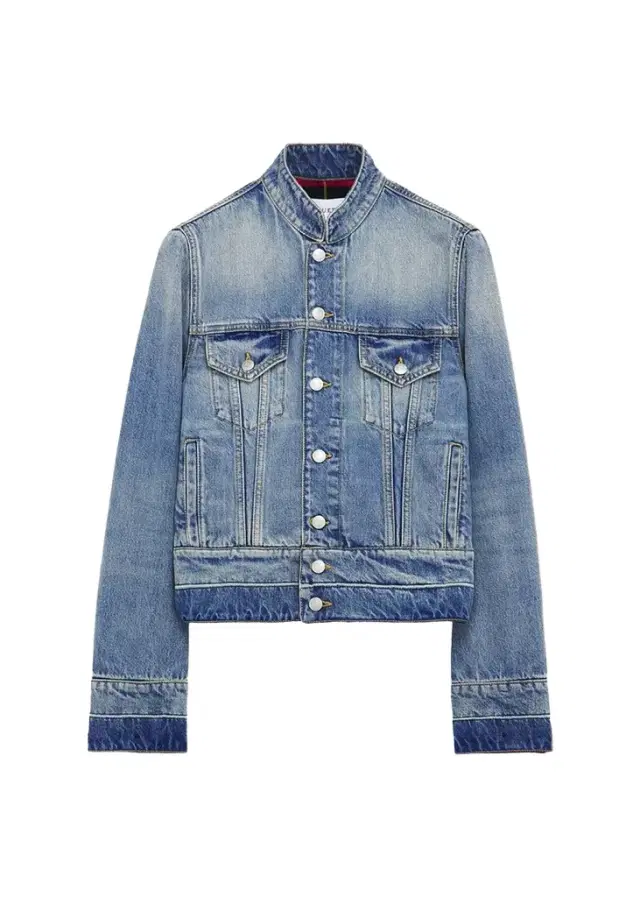 Alexander McQueen Men's Band-Collar Denim Jacket