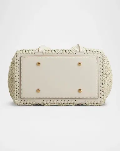 Tod's Mini Raffia T Timeless Tote Shopping Bag | Thumbnail 5