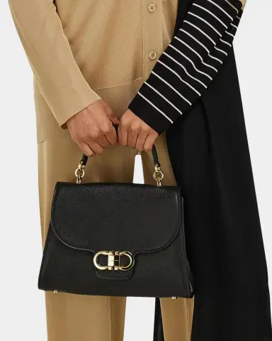 Ferragamo Double Gancio Leather Top-Handle Bag | Thumbnail 2