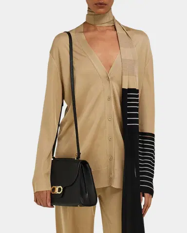 Ferragamo Double Gancio Leather Top-Handle Bag | Thumbnail 5