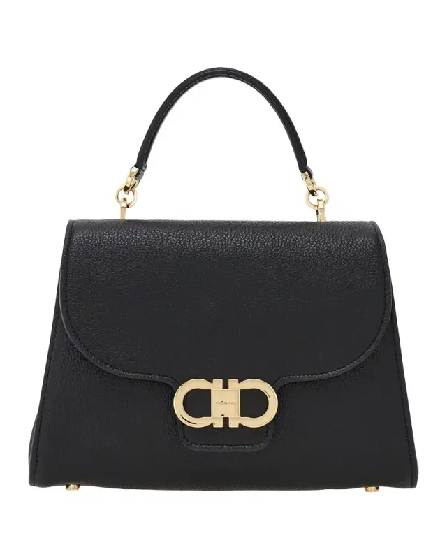 Ferragamo Double Gancio Leather Top-Handle Bag