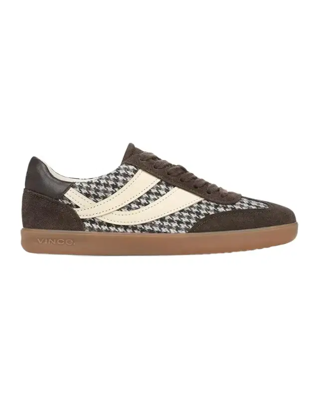 Vince Oasis Houndstooth Mixed Leather Low-Top Sneakers