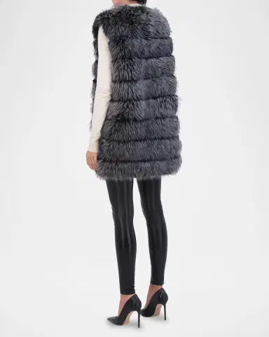 THEIA Fox-Like Faux Fur Vest | Thumbnail 4