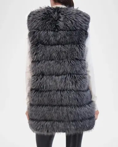 THEIA Fox-Like Faux Fur Vest | Thumbnail 5