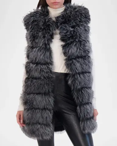 THEIA Fox-Like Faux Fur Vest | Thumbnail 6