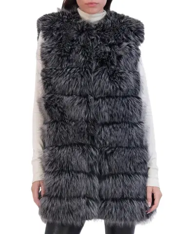 THEIA Fox-Like Faux Fur Vest | Thumbnail 1