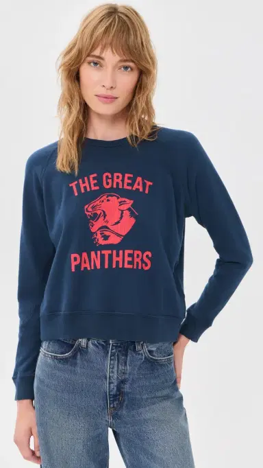 The Great. THE GREAT. The Fleece Growling Panther Rookie Sweatshirt | Thumbnail 2