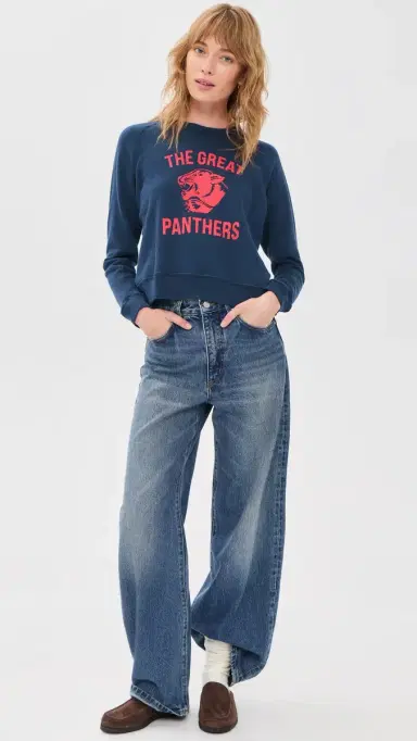 The Great. THE GREAT. The Fleece Growling Panther Rookie Sweatshirt | Thumbnail 5