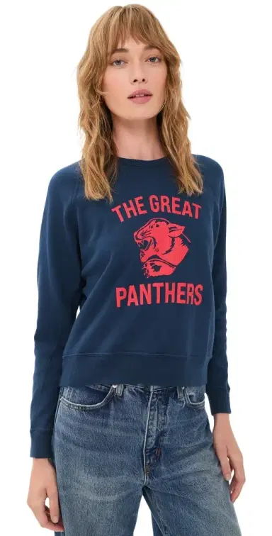 The Great. THE GREAT. The Fleece Growling Panther Rookie Sweatshirt | Thumbnail 1