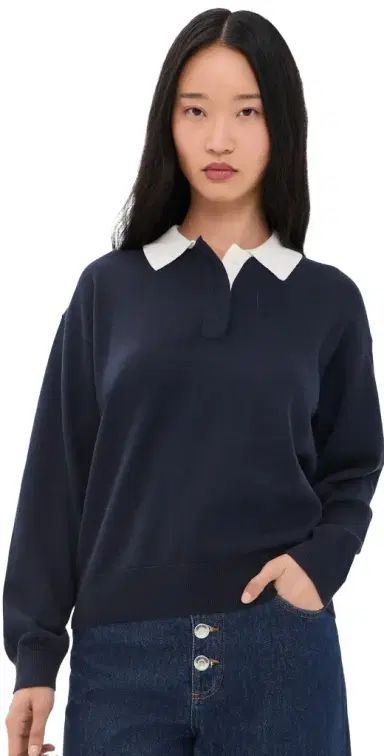 Alex Mill Bond Street Cashmere Polo Top | Thumbnail 1 Alex Mill Bond Street Cashmere Polo Top | Thumbnail 1