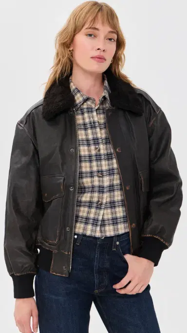Dunst Detachable A-2 Leather Jacket Brushed Black L | Thumbnail 2
