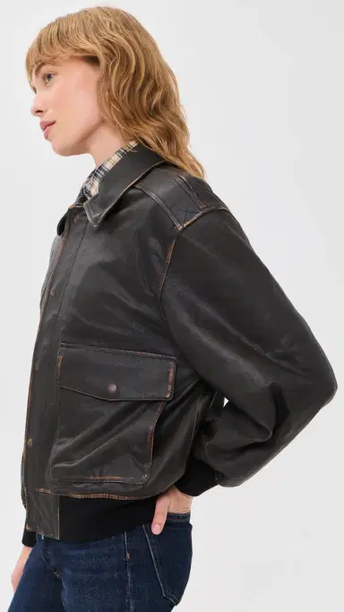 Dunst Detachable A-2 Leather Jacket Brushed Black L | Thumbnail 4