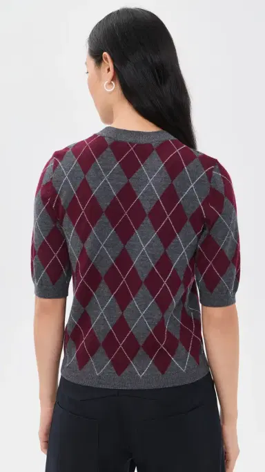 Secular Fitted Crew Argyle Pullover | Thumbnail 3 Secular Fitted Crew Argyle Pullover | Thumbnail 3