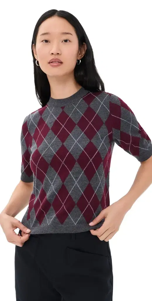 Secular Fitted Crew Argyle Pullover